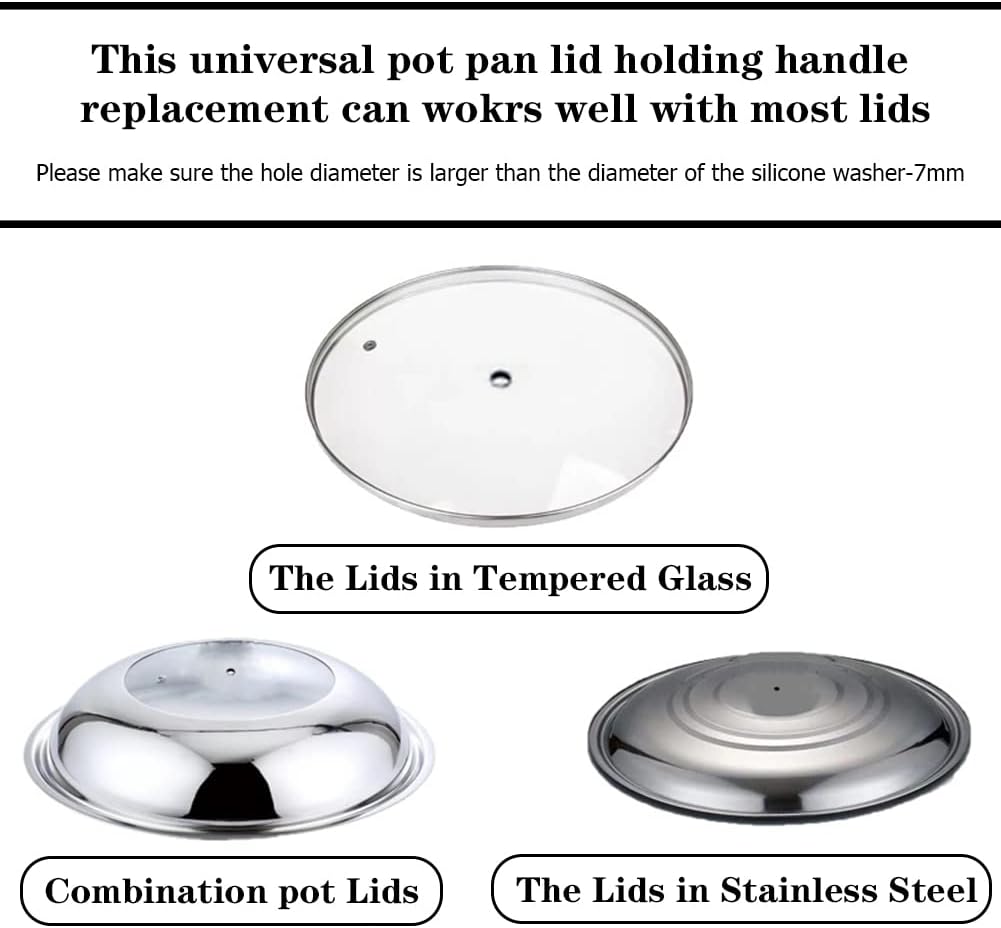 JoyTube Universal Pot Pan Lids Replacement Knob, Silicone Heat Resistant Pan Cover Holding Handles BPA Free Dishwasher Safe Fits Skillets and Kitchen Cookware (Pack of Two-Orange)