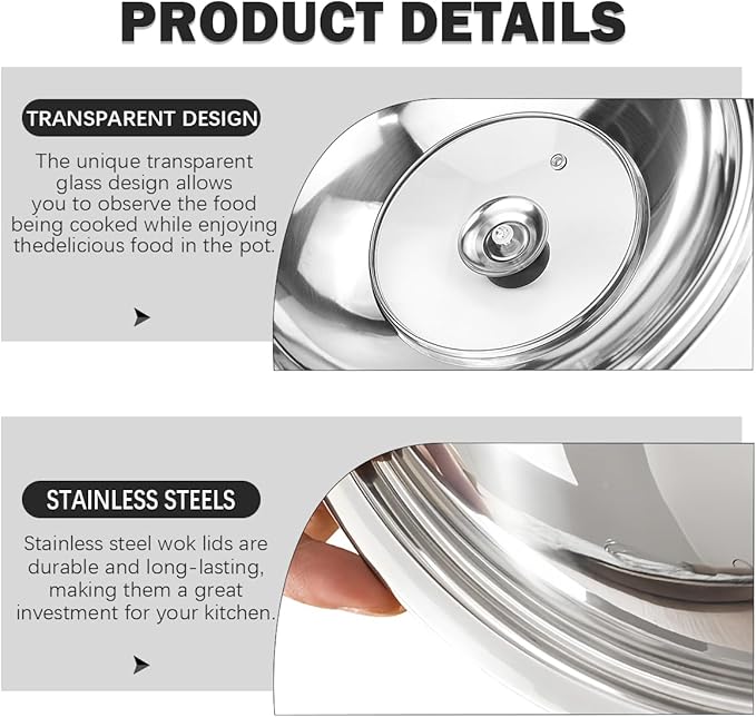 Tempered Glass Frying Pan Lids with Handle 11.8 Inch Universal Replacement Cover Fry Pan Lid for Skillets, Round Cast Iron, Cast Aluminium, Stainless Steel Pans（30cm）