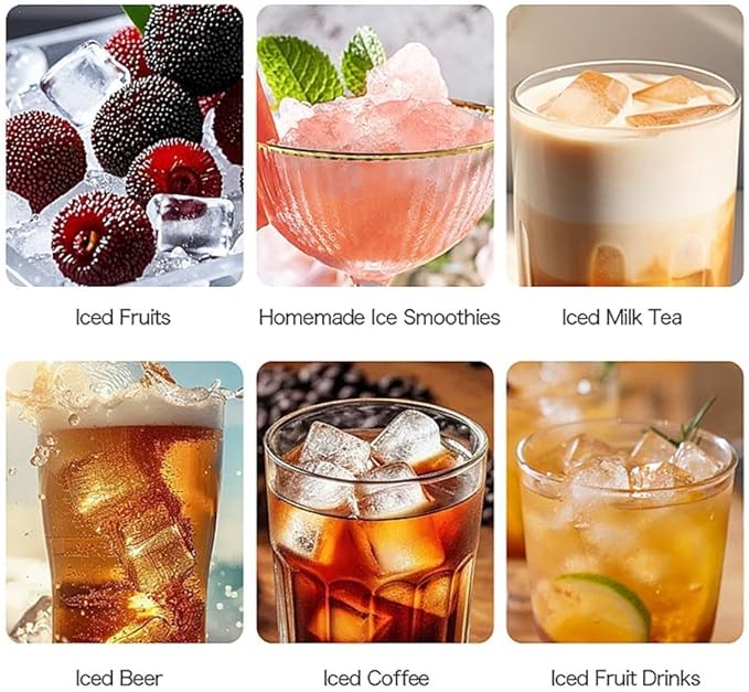 Compact Portable Ice Maker - Quick 8 Cubes in 10 Min, Ideal for Home, Office, Camping & Parties, Easy to Clean, Energy-Efficient & Quiet Operation