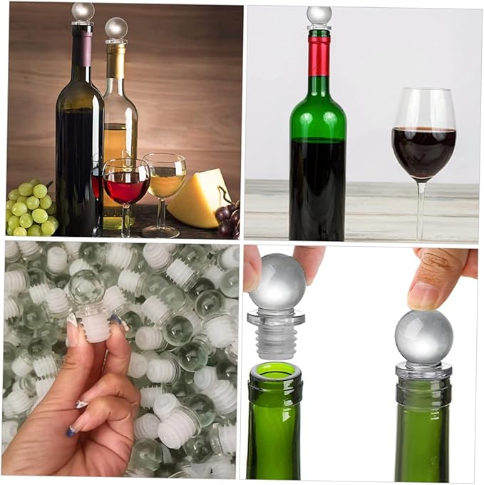 24pcs Glass Ball Wine Stoppers with Silicone Seal Reusable Bottle Caps for Wine Aromatherapy Perfume and Cosmetic Bottles Convenient and Versatile Savers