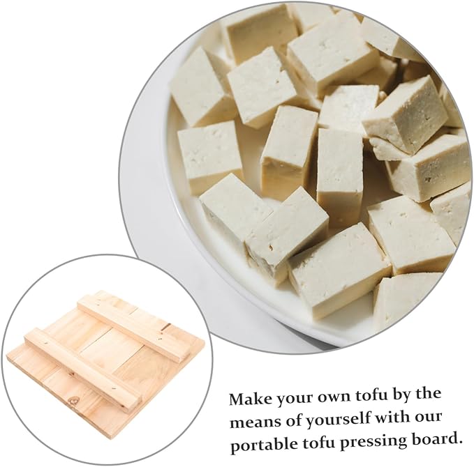 Cabilock Homemade Tofu Press Wooden Tofu Squeeze Mold Pressing Tool Chess Press Board Diy Wooden