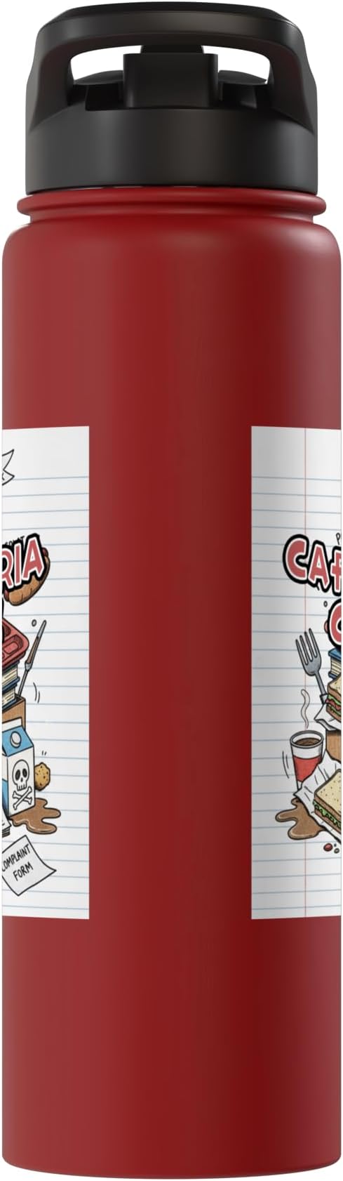 Cafeteria Critic - Student Lunch School Humor Food Chaos Stainless Steel Insulated Water Bottle