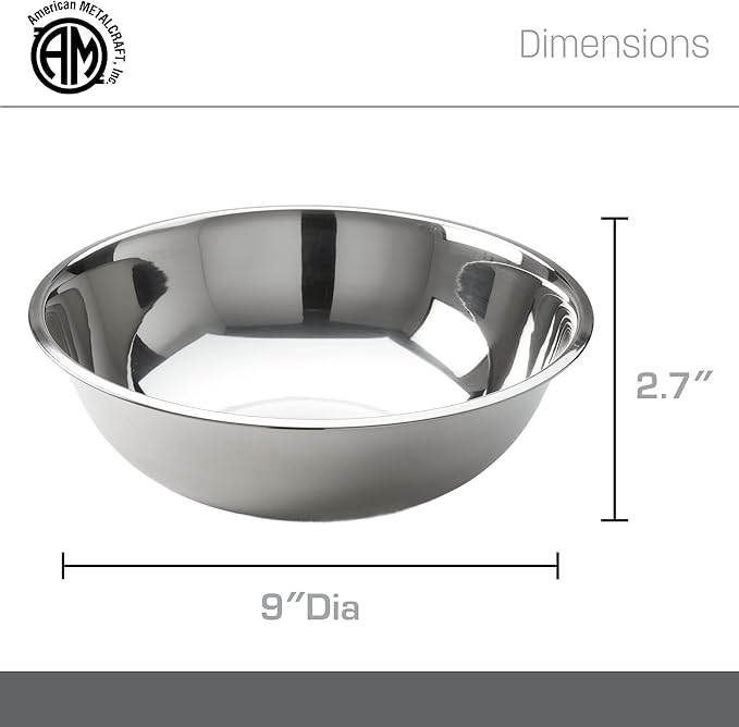 American Metalcraft 2 qt Stainless Steel Mixing Bowl,Silver