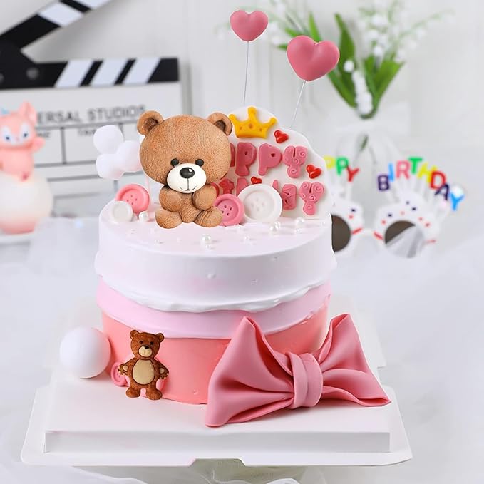 Bear Silicone Fondant Molds Bear Candy Chocolate Molds for Teddy Bears Cake Decoration Cupcake Topper Candy Chocolate Polymer Clay Resin Epoxy Gum Paste Set of 4