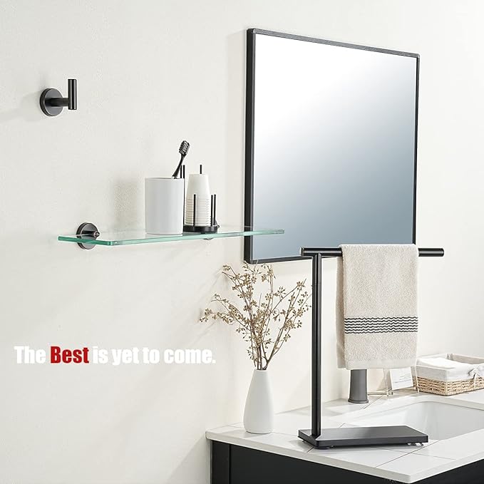 JQK Bathroom Glass Shelf Oil Rubbed Bronze, Tempered Glass Shower Storage 20 by 5 inches, 304 Stainless Steel ORB Wall Mount, TGS101L20-ORB