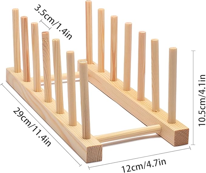 Kunovo Bamboo Dish Rack,Pot lid/Plate/Cutting Board Organizer for Kitchen cabinets,Bottle Drying Holder…