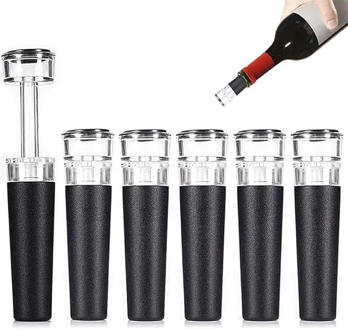 Black Silicone Stopper 1/2/3/4pcs, Wine Bottle Stopper With Built-in Vacuum, Wine Pump, Food Safety Silicone Cap, Vacuum Wine Stopper, Winery Accessories(1pcs)