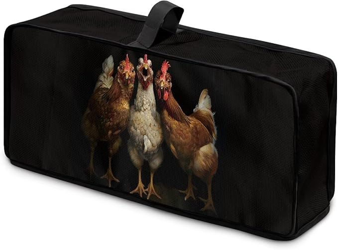 Chicken Toaster Cover 2 Slice Black Cover for 2 Slice Slim Toaster, Easy to Fold and Carry Machine Washable Dust Covers for Kitchen Appliances