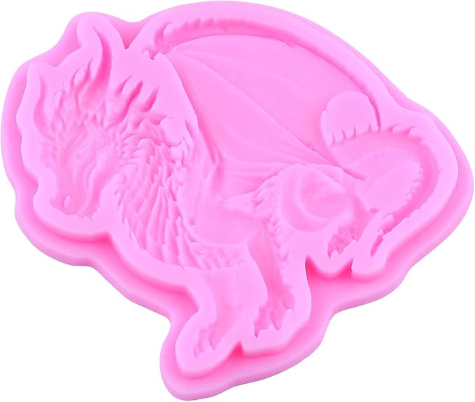 Dragon Silicone Mold Flying Dragon Fondant Molds For Cake Decoration Cupcake Topper Chocolate Candy Polymer Clay Gum Paste Set Of 4