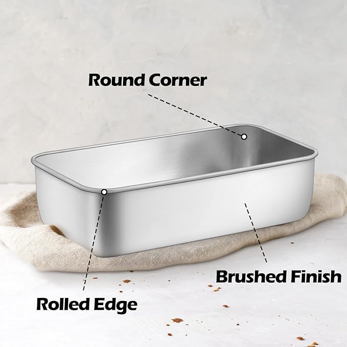 Leonyo 12 Pack Loaf Pans for Baking Bread, 9x5IN Stainless Steel Loaf Bread Pans Set for Homemade Meatloaf, Bananas, Brownies, Lasagnas, Dishwasher Oven Safe