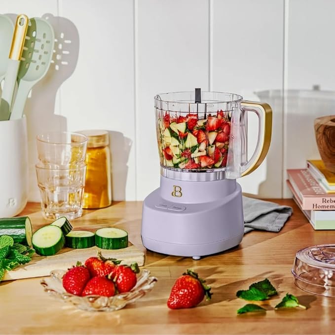 3-Cup Mini Food Chopper 250W with Bowl, Electric Food Processor, Chop & Puree Function, Dishwasher Safe Parts, Safety Lid, Compact Kitchen Appliance(Lavender)
