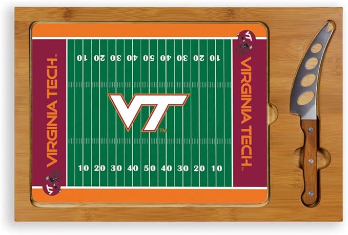 PICNIC TIME NCAA Icon Glass Top Cutting Board & Knife Set, Cheese Boards Charcuterie Boards, Serving Platter, (Parawood & Bamboo)