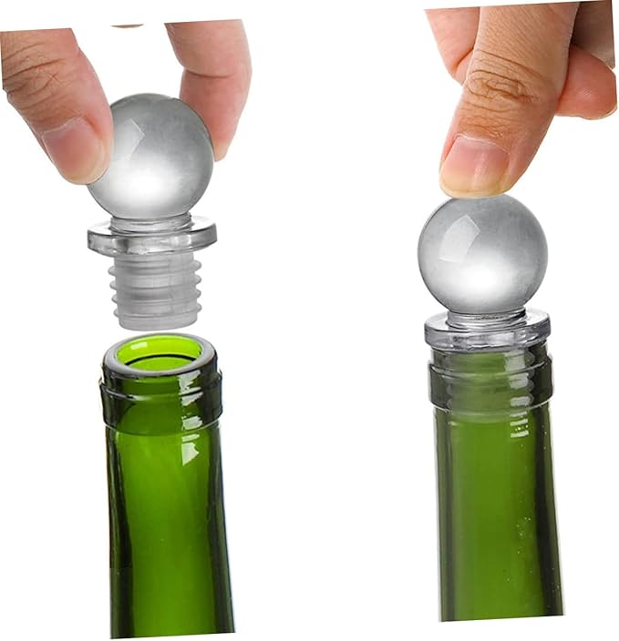 Mobestech 24pcs Glass Ball Wine Stopper Decorative Ball Stoppers for Bottle Sturdy Silicone Glass Multi-purpose for Wine Perfume Oil