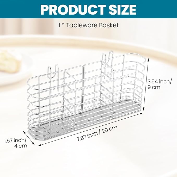 Utensil Drying Rack, 304 Stainless Steel Utensil Organizer Holder No Drilling Kitchen Drainage Basket with 3 Divided Compartments(COLOR:Silver)