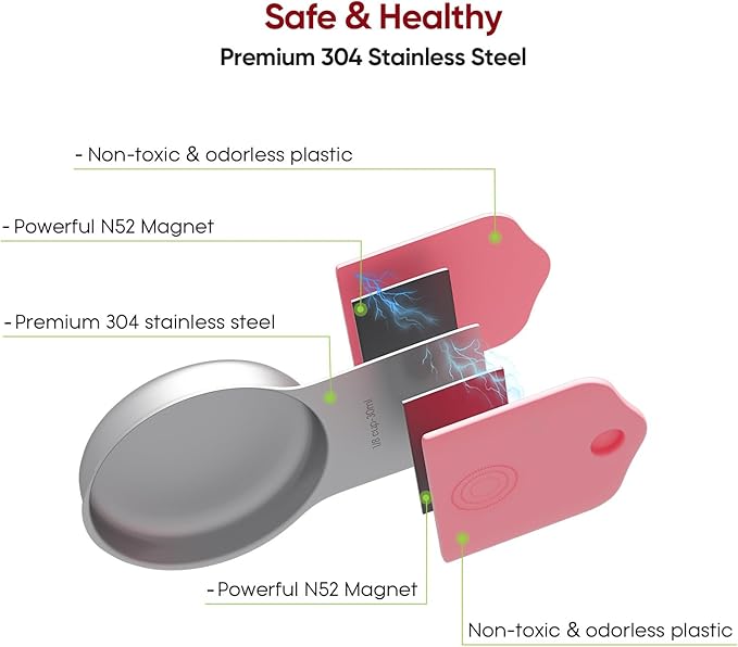 Magnetic Measuring Cups & Spoons Set|304 Stainless Steel Dual Scale Set of 23, Strong N52 Magnetic Nesting Design with Leveler, for Dry&Liquid Ingredients, Dishwasher Safe(Colorful)