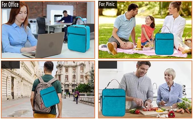 ZM-YOUTOO Lunch Box for Men - Reusable Lunch Bag Men Adult Women- Insulated Small LunchBox (Azure)