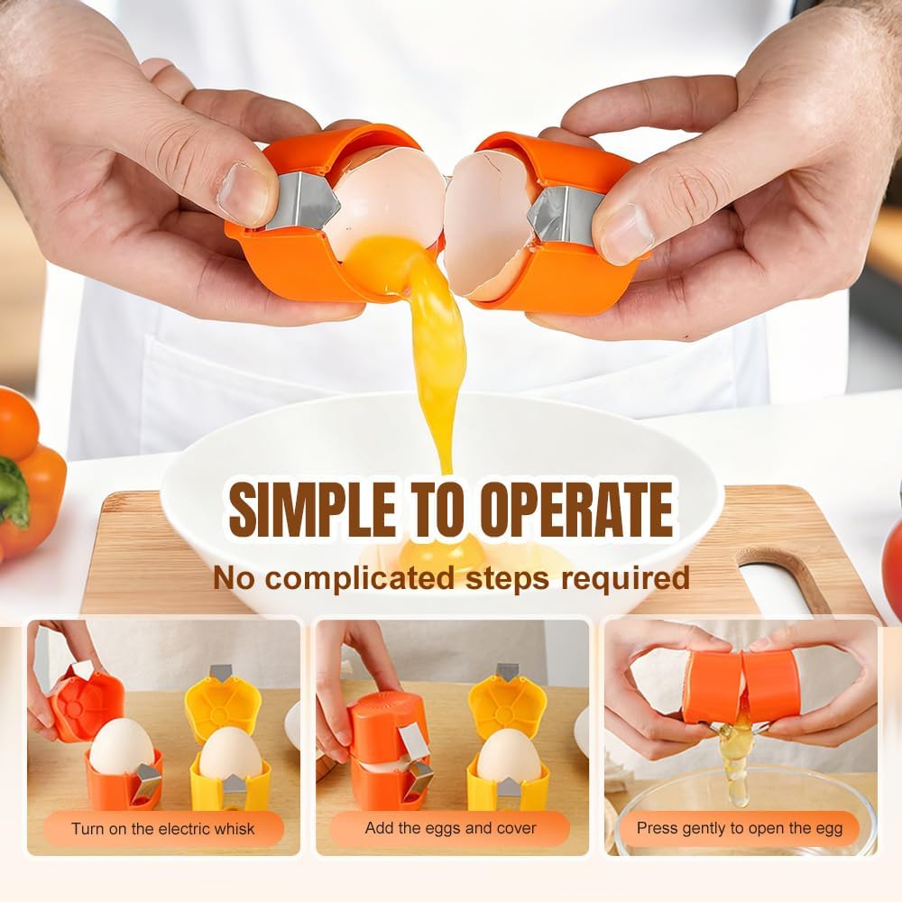 2026 New Egg opener, Egg Shell Separator for Raw Eggs Gadgets Cracker Tool, Upgrade Stainless Steel Egg Cutter Egg Cracker Tool Multifunctional Egg Cutter Multipack (4, Pink)
