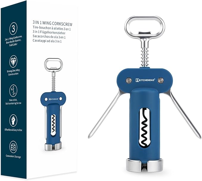 KITCHENDAO Wine Saver Pump with Sound Indicator and 3 in 1 Wing Corkscrew Wine Bottle Opener