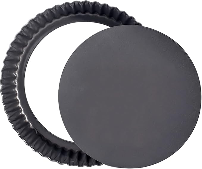 Tart Pan Removable Bottom 9 Inch Tart Pans Round Nonstick Quiche Pan Carbon Steel Quiche Baking Dish with Fluted Edges Fruit Tart Molds for Baking Pie Mold Pizza Chiffon Cake Dessert