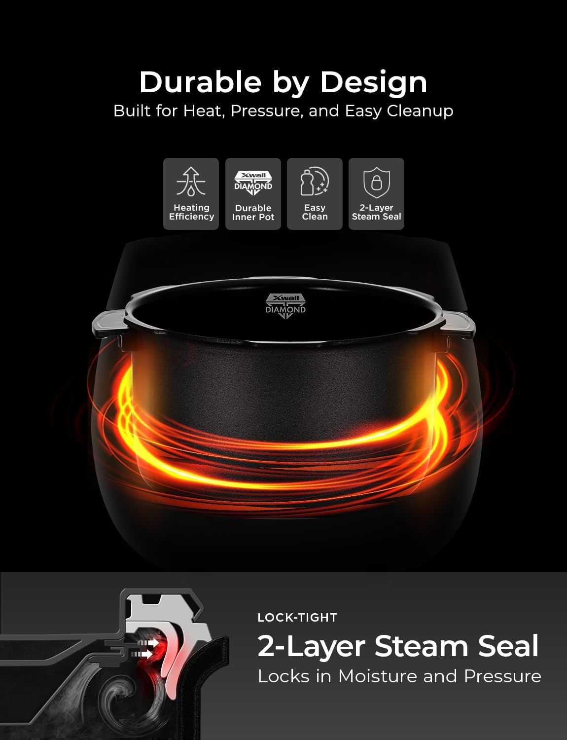 CUCKOO CRP-P1009SB 10-Cup (Uncooked) / 20-Cup (Cooked) Heating Pressure Rice Cooker & Warmer with Nonstick Inner Pot, 13 Menu Modes, Fuzzy Logic Tech, 3 Voice Guide, Auto Clean (Black)