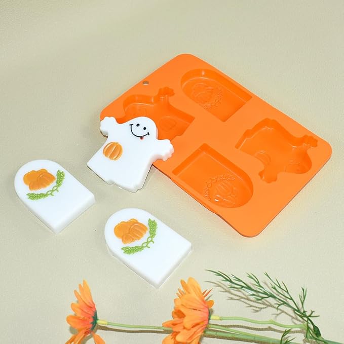 Halloween Ghost Silicone Molds, Non-Stick Baking Mold for Making Jelly, Chocolate and Cake (B_ Ghost)