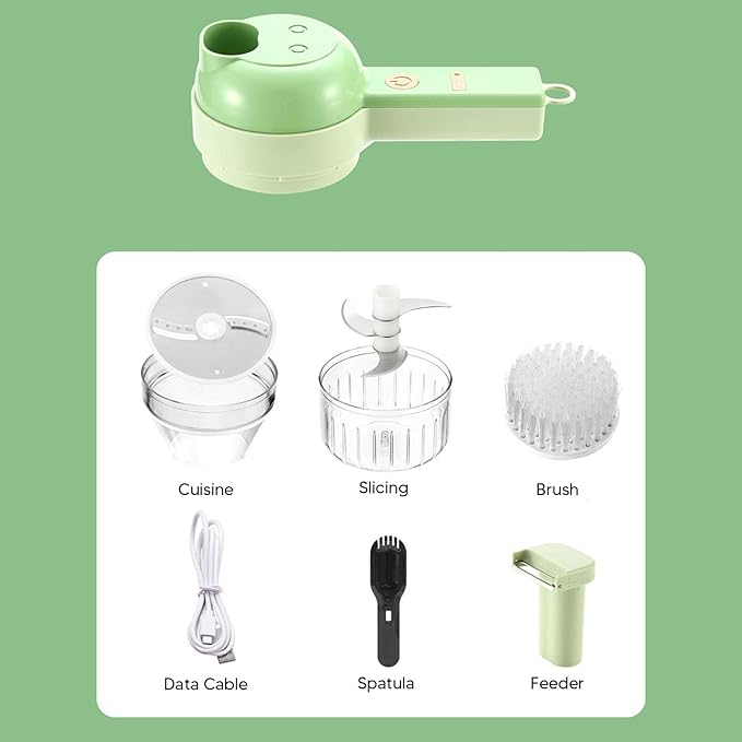 4 in 1 Electric Food Chopper Mini 200ml USB Rechargeable Handheld Wireless Garlic Processor