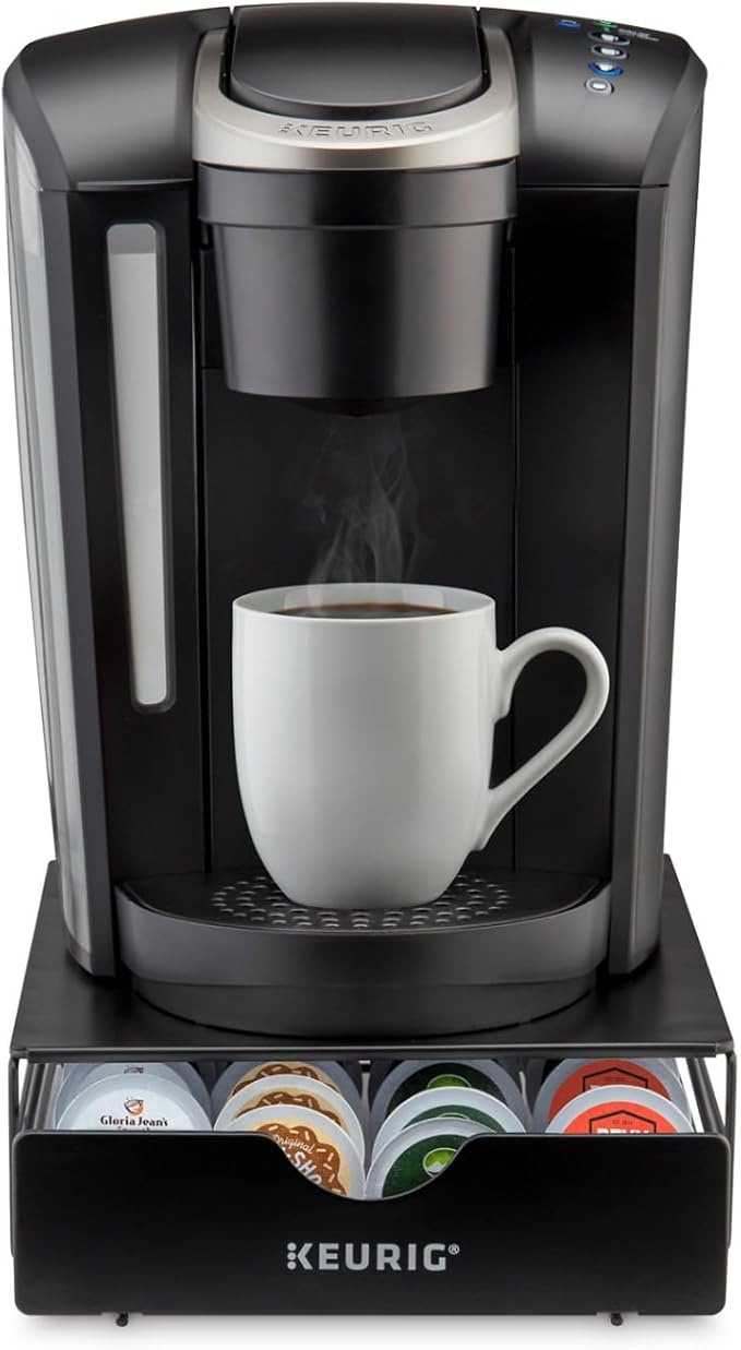 Keurig Slim Non-Rolling Storage Drawer, Coffee Pod Storage, Holds up to 24 Keurig K-Cup Pods, Black, Storage Drawer - 24ct, 9.2 x 3.3 x 12.2 inches