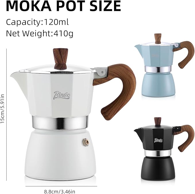 Espresso Maker Stovetop,Camping Moka Pot 2 Cup/120ML,Stove Top Espresso Italian Coffee Maker,Easy to Use (Black)