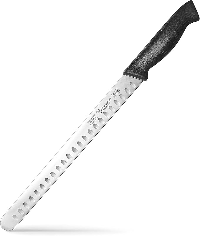 Carving Knife 12-Inch with Razor Sharp Granton Edge for Turkey, Ham, Meat Slicing and Cutting – NSF Certified, German Stainless Steel Blade, Black