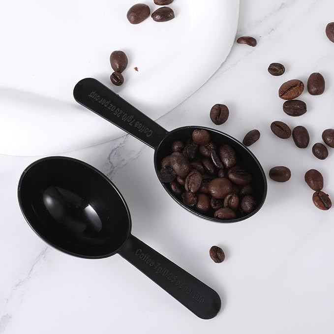 Small Scoops for Canisters, 5 Pack Plastic Scoopers for Containers, Black Coffee Measuring Scoop for Tea, Sugar, Cereal, Milk, Spices(7g)
