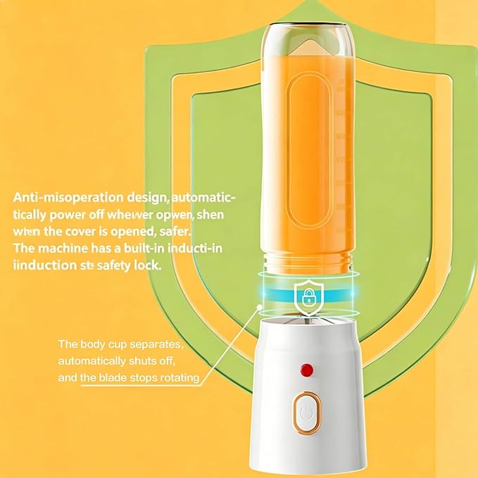 Portable Blender Cup,Electric USB Juicer Blender,Portable Juicer For Shakes and Smoothies, juice,450ml, ten Blades Great for Mixing