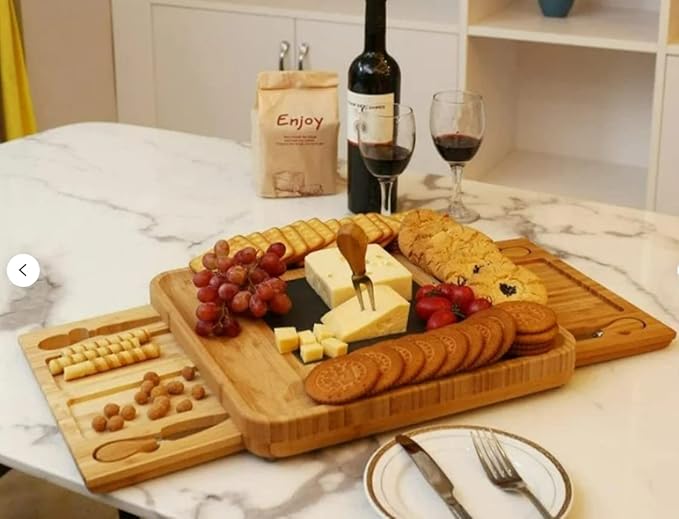 Personalized Charcuterie Board Gift Set with Accessories - Custom Engraved Cheese Board for Couples, Wedding, Housewarming - Unique Host Gift for New Home, In-Laws, Entertaining