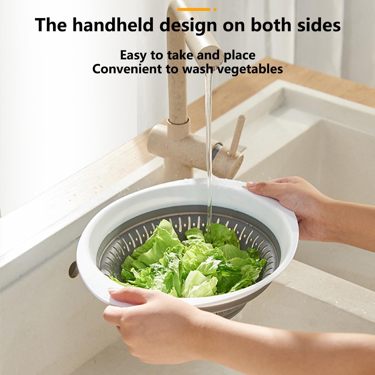 Collapsible Colander and Strainer,Silicone Strainer Colanders & Food Strainers,for Vegetable and Fruit, Kitchen Essentials (2, Pink, 1.3L+2.5L)