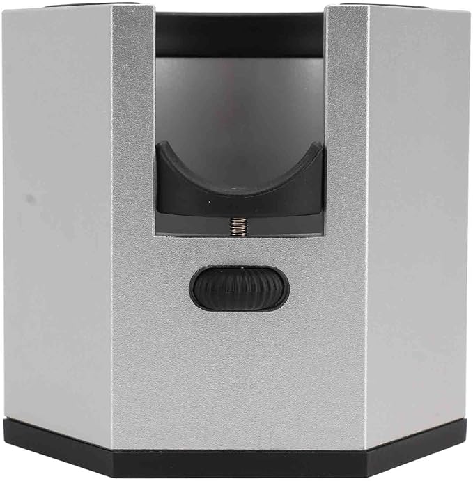 Coffee Portafilter Holder Stand with Adjustable Height Knob and Removable Bracket Cover, Aluminum Alloy Non Slip Base for Restaurants Homes Cafes (Silver)