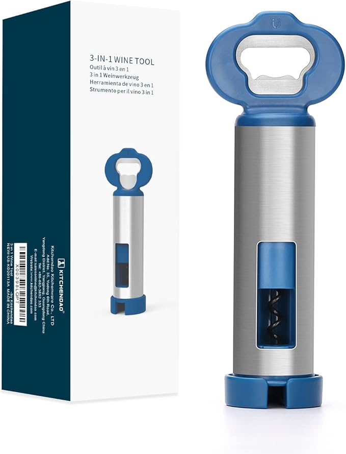 KITCHENDAO Rechargeable Electric Wine Aerator Dispenser and 3 in 1 Wine Bottle Opener Corkscrew