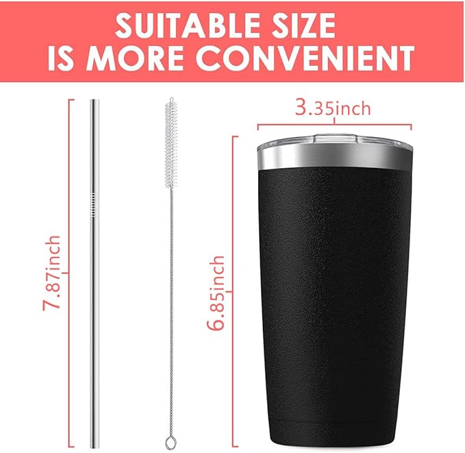 20oz Tumbler Vacuum Insulated Travel Mug with Lids, Stainless Steel Double Wall Bulk Cup for Home, Office, Outdoor Suitable for Vehicle Cup Holders(Set of 8, White)