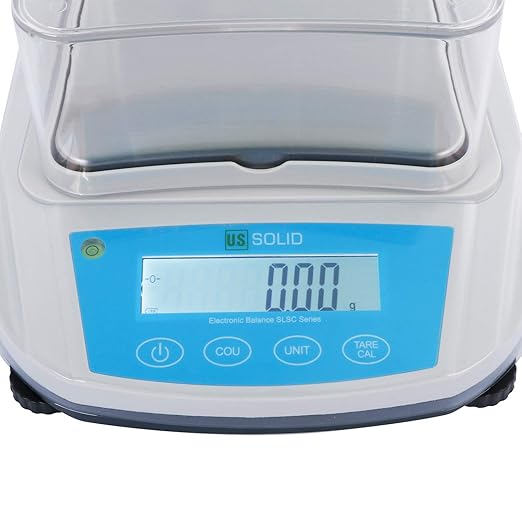U.S. Solid Precision Lab Scale 1000g x 0.01g- High Precision Analytical Balance w/USB and RS232 Interface, Detachable Draft Shield, Calibration Weight,100-240 VAC