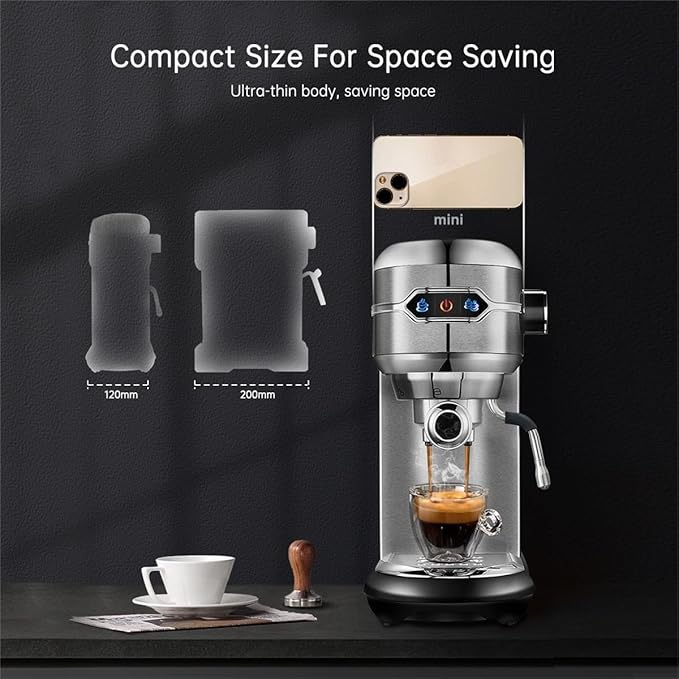 Semi-auto Stainless Steel Household Coffee Machine 19 Capsules Superfine Capsule Powder Coffee Machine Cappuccino and Espresso H11 (Color : H11 SR, Size : CHINA_EU)