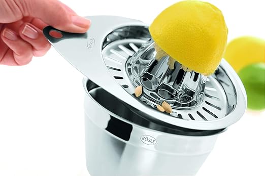 Rosle 12802 Stainless Steel Manual Citrus Lemon Reamer & Juicer with Strainer