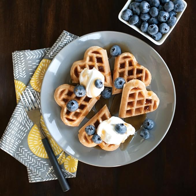 Nordic Ware 01705 Sweetheart Waffler, Cast-Aluminium Pan, Heart Shaped, Mini Waffle Maker, Black Five 3.5 inch cavities