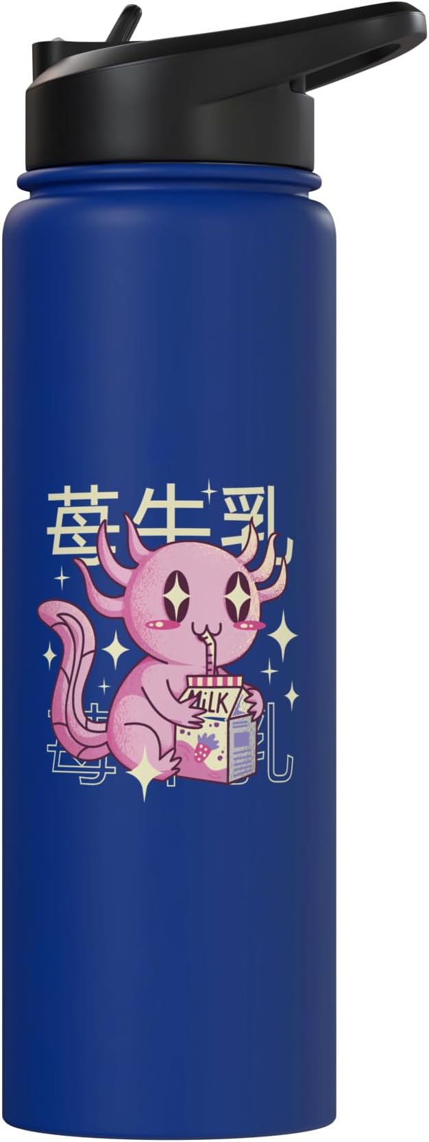 Cute Sea Creature Drinking Milk Japanese Art Kawaii Stainless Steel Insulated Water Bottle