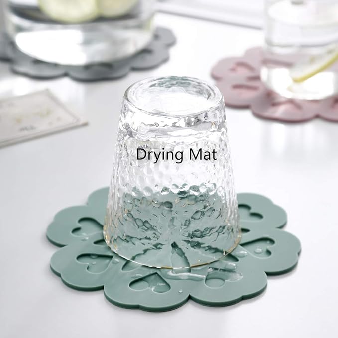 Set of 4 Silicone Trivet Mat - Hot Pot Holder Hot Pads for Table & Countertop - Trivet for Hot Dishes - Non-Slip & Heat Resistant Modern Kitchen Hot Pads for Pots & Pans, Teal