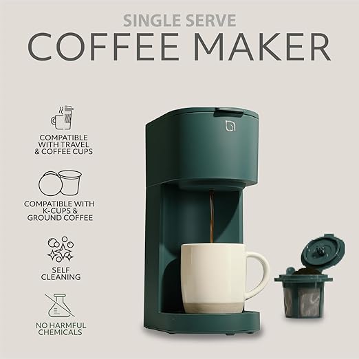 WILLOW Eco Series Single Serve Coffee Maker for K Cup and Ground Coffee, 6 to 12oz Brew Sizes with Strong Brew Option, Small Coffee Machine with Removable Reservoir & Reusable Filter, Eco-Friendly
