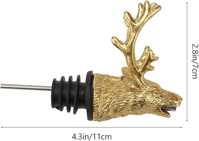 CALLARON Deer Head Wine Stopper & Glass Decanter Bottle Wine Whiskey Liquor Dispenser Set