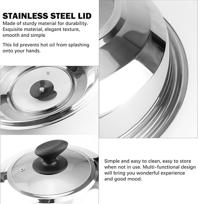 14 Inch Glass Lid with Handle Tempered Glass Replacement Cover Fry Pan Lid Skillet Lid Cooking Lid for Skillets, Round Cast Iron, Cast Aluminium, Stainless Steel Pans（36cm）