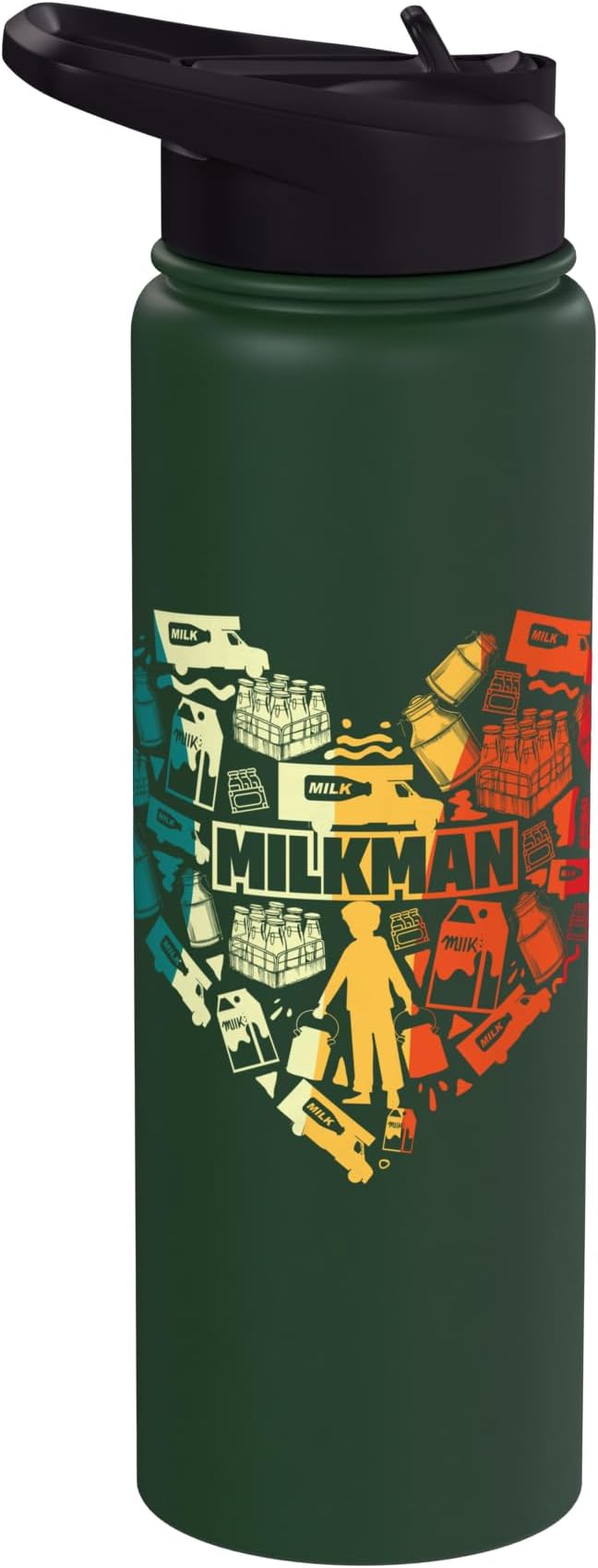 Milkman Dairy Farmer Heart Milkman Life Everyday Stainless Steel Insulated Water Bottle