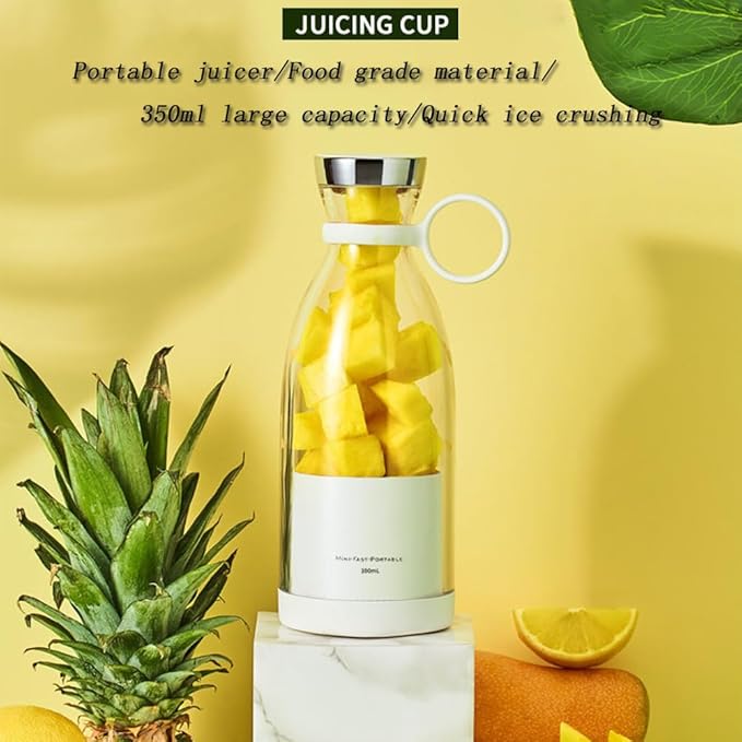 Portable Blender for Smoothies, Personal Small Smoothie Blender with 11.83 Oz/350ml for Shakes and Smoothies, Durable Stainless Steel Blades, Magnetic Charging, Convenient (White + Portable Cover)