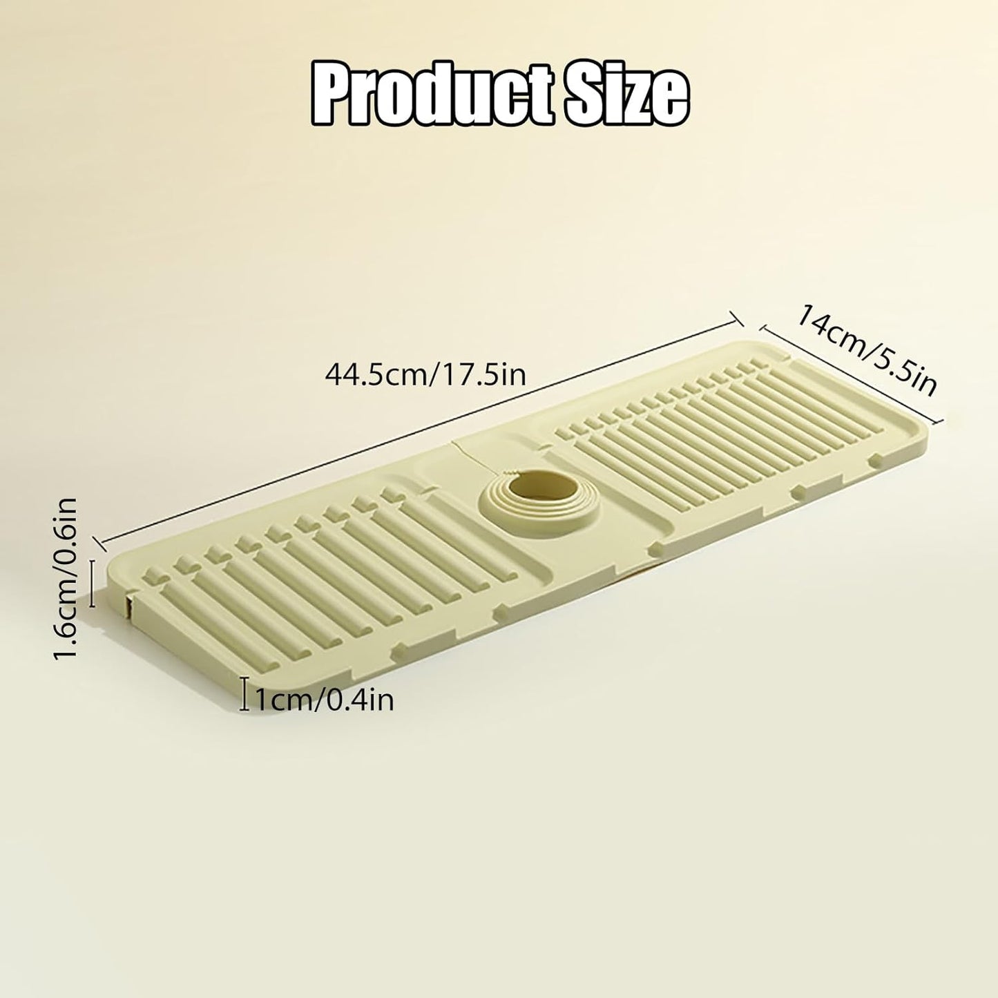 Faucet Mat for Kitchen Sink - 2024 Upgraded Premium Silicone Splash Guard with Fast Drying Properties - Protective Sink Tray Ideal for Stone Sinks in Kitchen & Bathroom (2, Green)