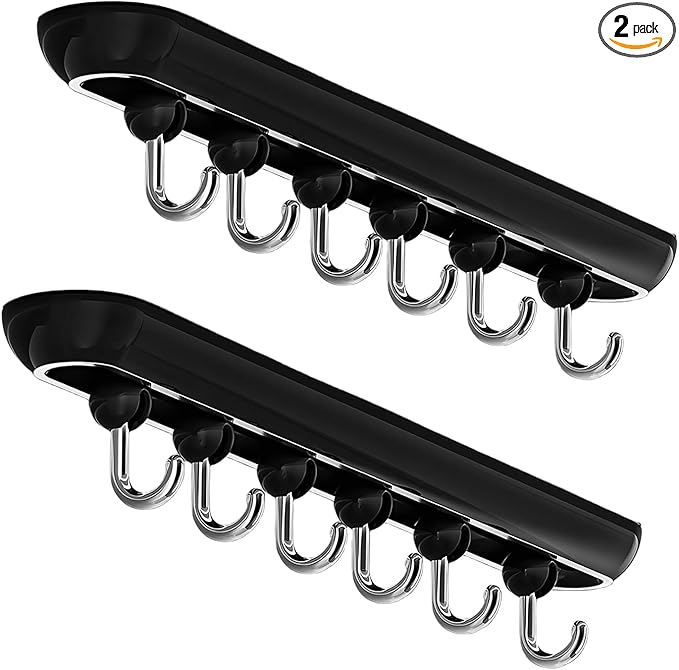 Utensil Racks with 6 Hooks Kitchen Utensil Holders Organizer Balck Wall Hanging Dish Storage Hooks