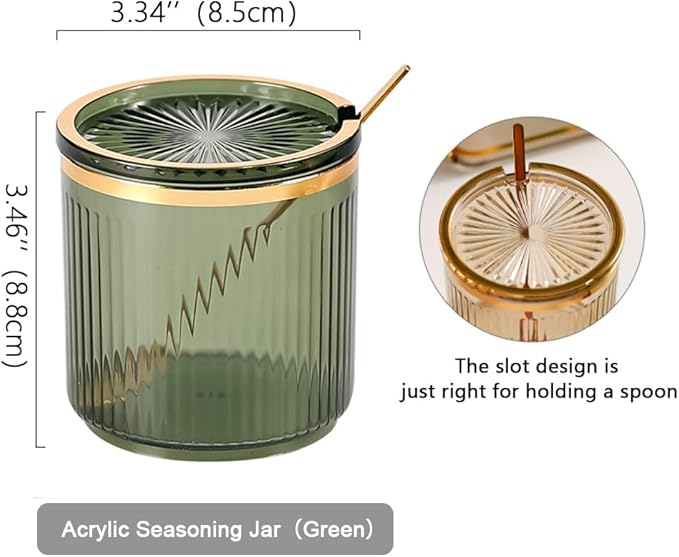Acrylic Condiment Spice Jars,Condiment Spice Box With Lids and Spoons and Tray,Clear Plastic Condiment Canisters,Seasoning Box 4 Pack,Seasoning Box Set for Kitchen to Storage Salt,Paprika,Sugar